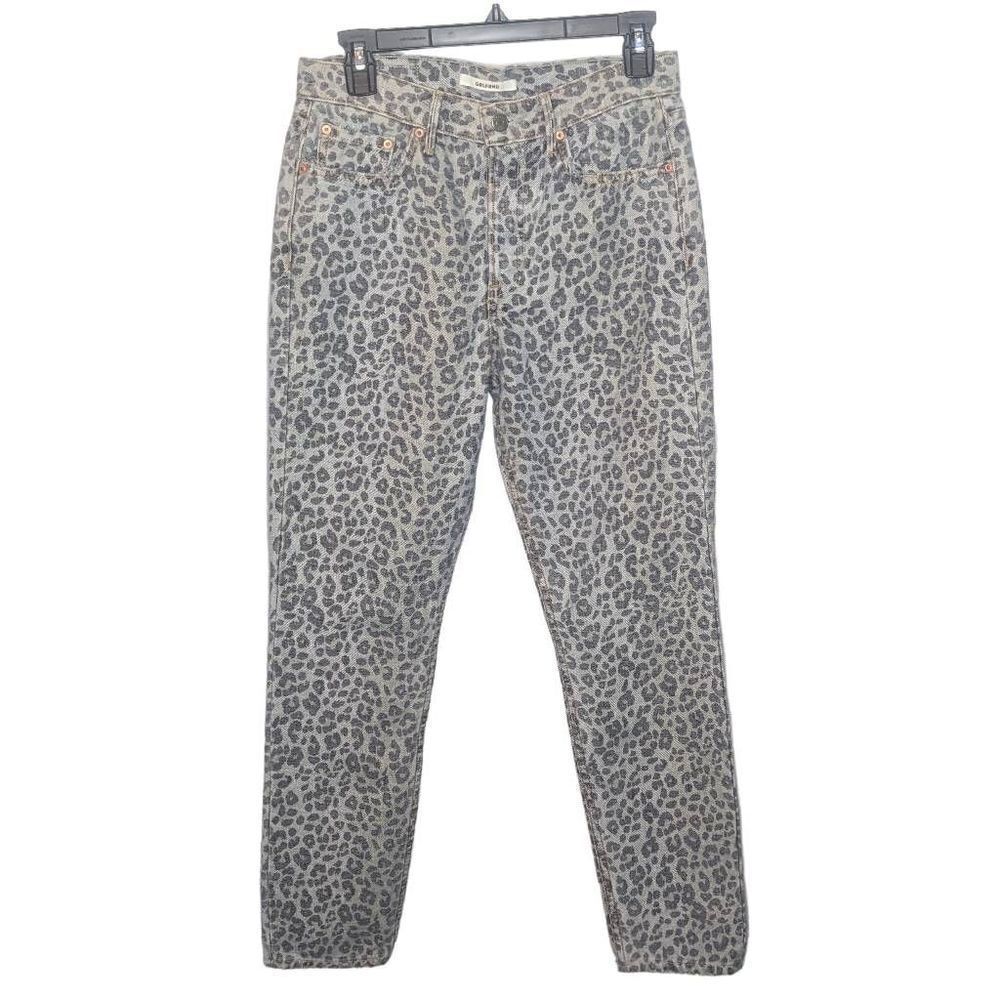 GRLFRND Helena Karolina Jeans Wildcat Leopard Print Grey 27 GF4137869890 NWT
